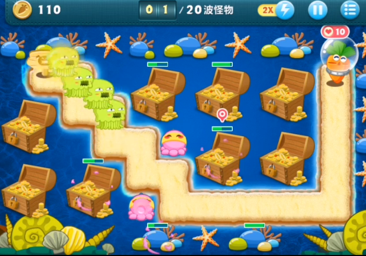 保卫萝卜深海12关怎么玩