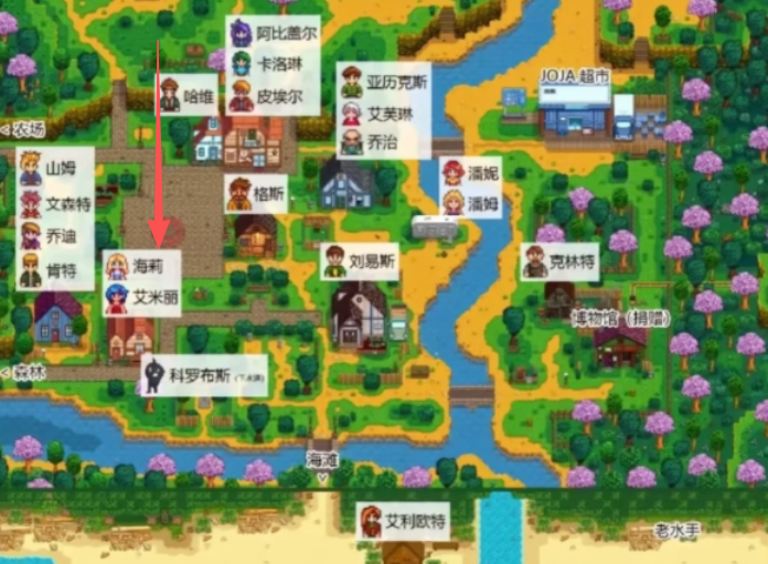 星露谷物语海莉在哪住